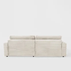 Narożnik sztruksowy kremowy NOEMI prawy