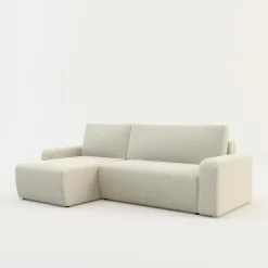 Narożnik sztruksowy kremowy ARAGON