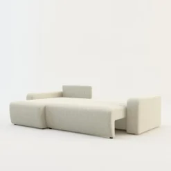 Narożnik sztruksowy kremowy ARAGON