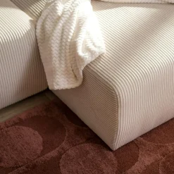 Narożnik sztruksowy kremowy ARAGON