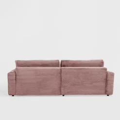 Narożnik sztruksowy pudrowy róż NOEMI lewy