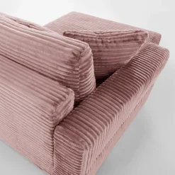 Narożnik sztruksowy pudrowy róż NOEMI lewy