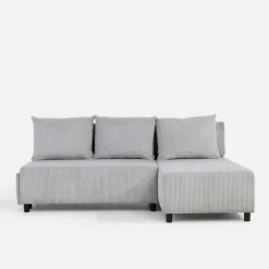 Narożnik sztruksowy rozkładany jasnoszary HONEY