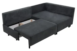 Narożnik sztruksowy szary LOGOS prawy