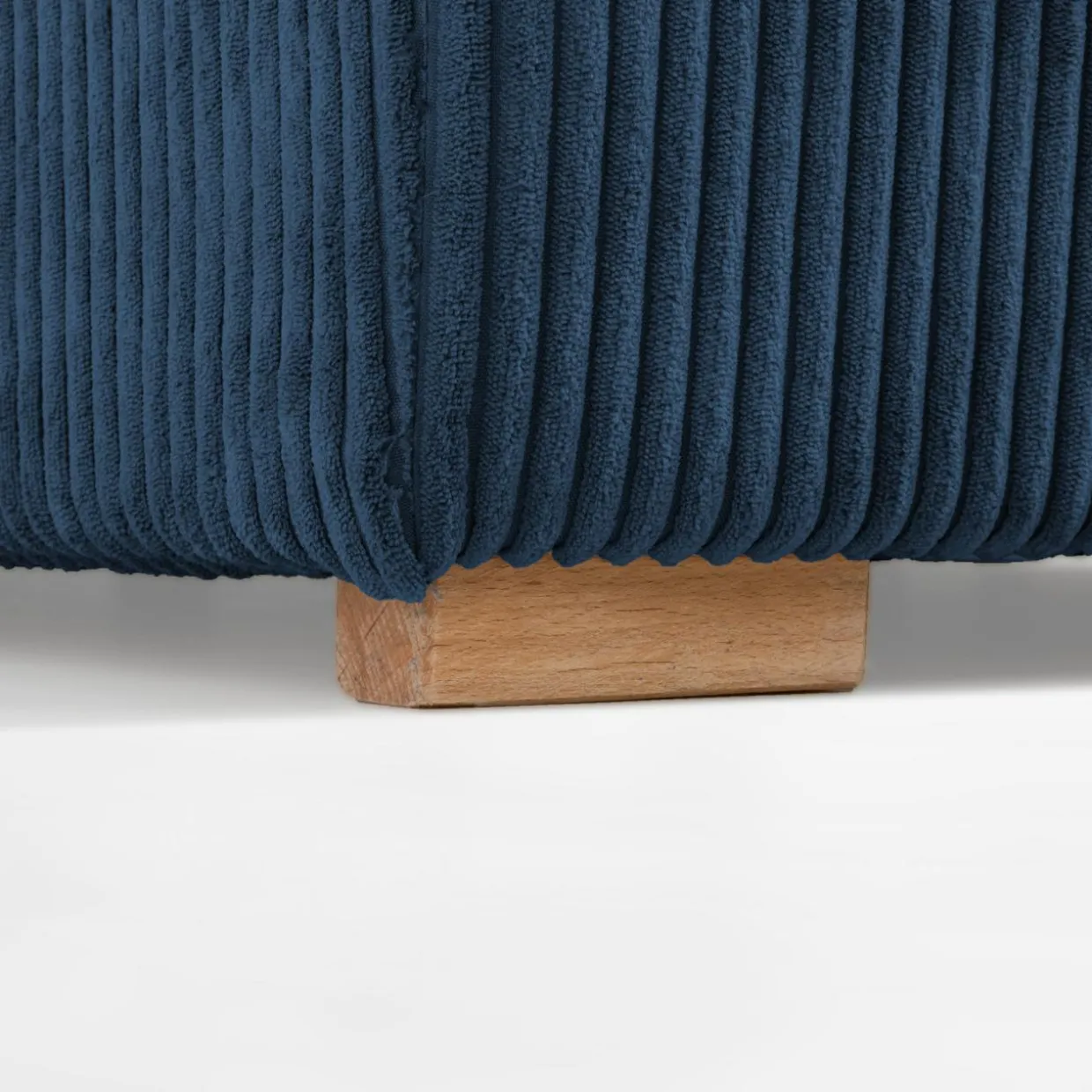 Narożnik sztruksowy z 2 pojemnikami ciemnoniebieski LIAM