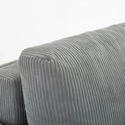 Narożnik sztruksowy z 2 pojemnikami jasnoszary LIAM