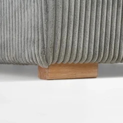 Narożnik sztruksowy z 2 pojemnikami jasnoszary LIAM