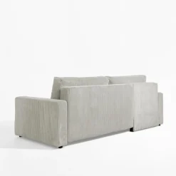 Narożnik sztruksowy z 2 pojemnikami jasnobeżowy LIAM