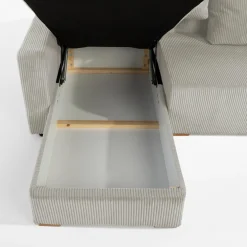 Narożnik sztruksowy z 2 pojemnikami jasnobeżowy LIAM