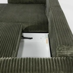 Narożnik sztruksowy zielony NOEMI lewy