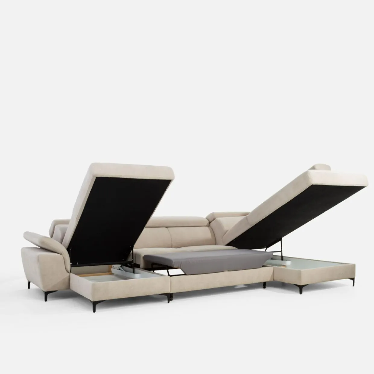 Narożnik U-kształtny beżowy BRAGA lewy