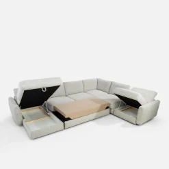 Narożnik U-kształtny beżowy DULCE lewy