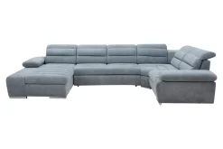 Narożnik U-kształtny rozkładany jasnoniebieski KORFU II lewy