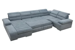 Narożnik U-kształtny rozkładany jasnoniebieski KORFU II lewy