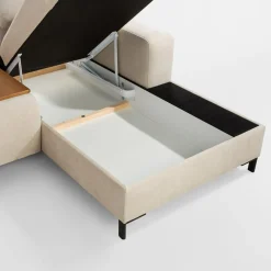 Narożnik U-kształtny z barkiem beżowy BONITO lewy