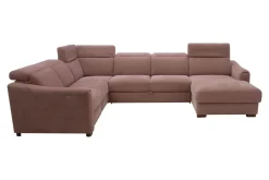 Narożnik U-kształtny z funkcją relaksu różowy CORBY prawy