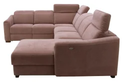 Narożnik U-kształtny z funkcją relaksu różowy CORBY prawy