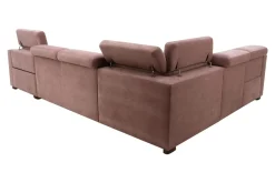 Narożnik U-kształtny z funkcją relaksu różowy CORBY prawy