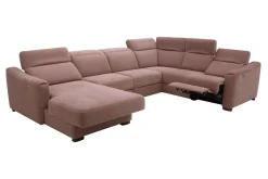 Narożnik U-kształtny z funkcją relaksu różowy CORBY prawy
