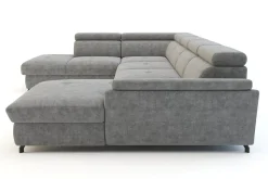 Narożnik welurowy z regulowanymi zagłówkami szary MAROLA U-FORM prawy