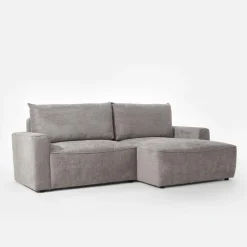 Narożnik z 2 pojemnikami beżowy LULLO prawy