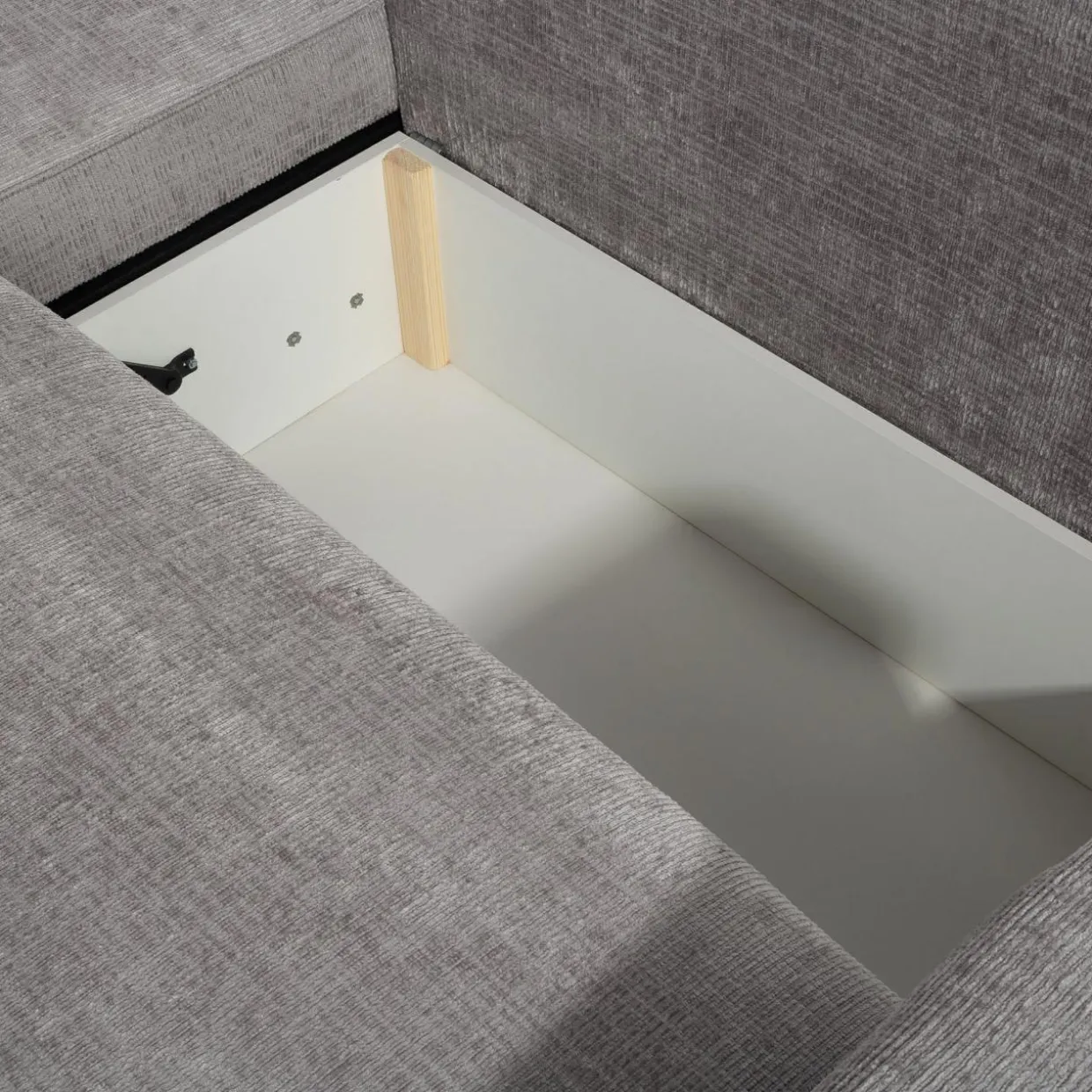 Narożnik z 2 pojemnikami beżowy LULLO lewy