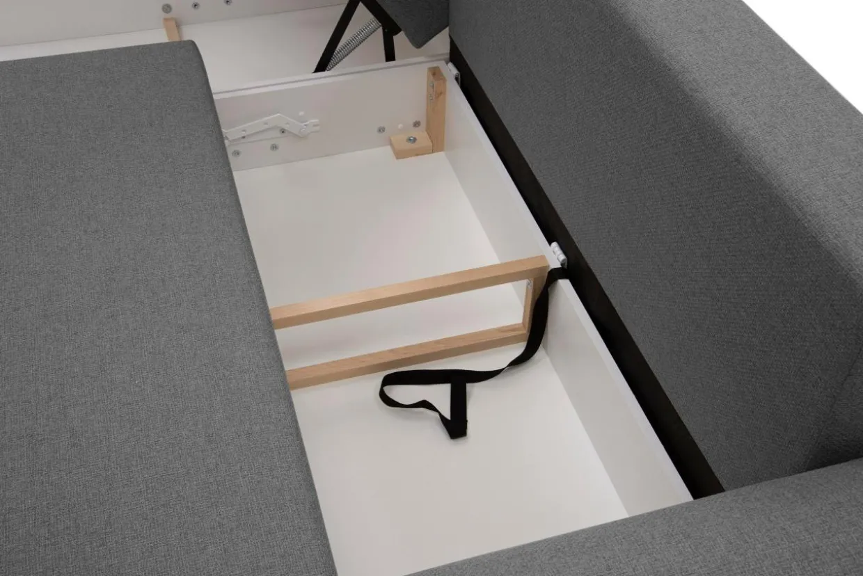 Narożnik z 2 pojemnikami ciemnoszary LANA