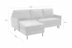 Narożnik z 2 pojemnikami ciemnoszary NELLY