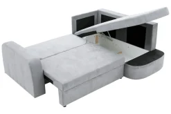 Narożnik z 2 pojemnikami jasnoszary NESSI prawy