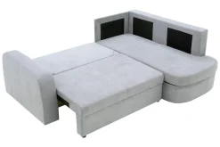 Narożnik z 2 pojemnikami jasnoszary NESSI prawy