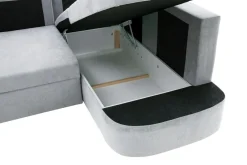 Narożnik z 2 pojemnikami jasnoszary NESSI prawy