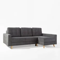 Narożnik z 2 pojemnikami szary LIVI prawy