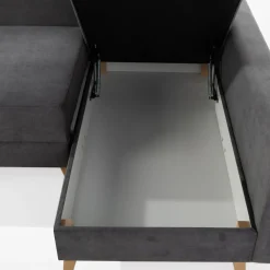 Narożnik z 2 pojemnikami szary LIVI prawy