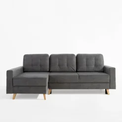 Narożnik z 2 pojemnikami szary LIVI lewy