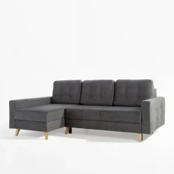 Narożnik z 2 pojemnikami szary LIVI lewy