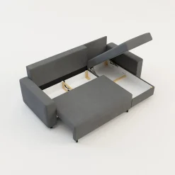 Narożnik z 2 pojemnikami szary MEDIO