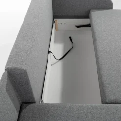 Narożnik z 2 pojemnikami szary NEGRO