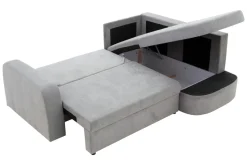Narożnik z 2 pojemnikami taupe NESSI prawy