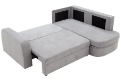 Narożnik z 2 pojemnikami taupe NESSI prawy