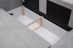 Narożnik z 2 pojemnikami taupe NESSI prawy