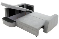 Narożnik z 2 pojemnikami taupe NESSI lewy