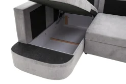 Narożnik z 2 pojemnikami taupe NESSI lewy