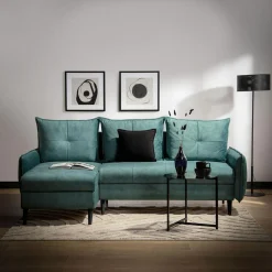 Narożnik z 2 pojemnikami turkusowy BURGOS