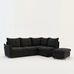 Narożnik z dostawką grafitowy ALMERIA PR.2 lewy