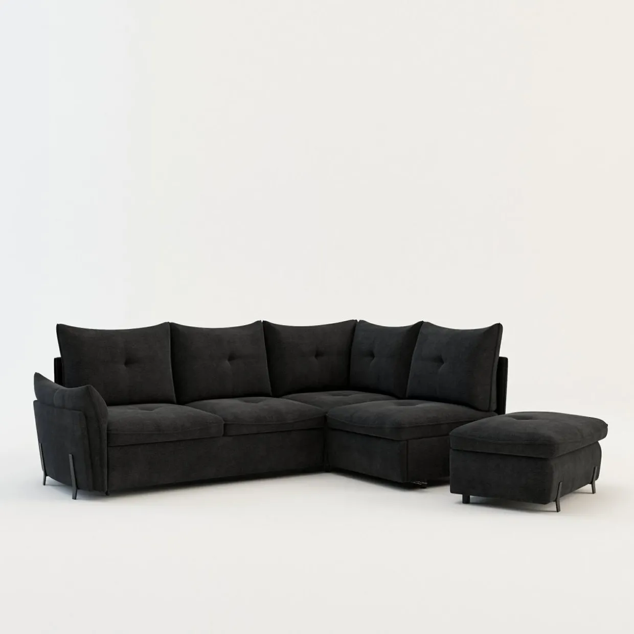 Narożnik z dostawką grafitowy ALMERIA PR.2 lewy