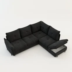 Narożnik z dostawką grafitowy ALMERIA PR.2 lewy