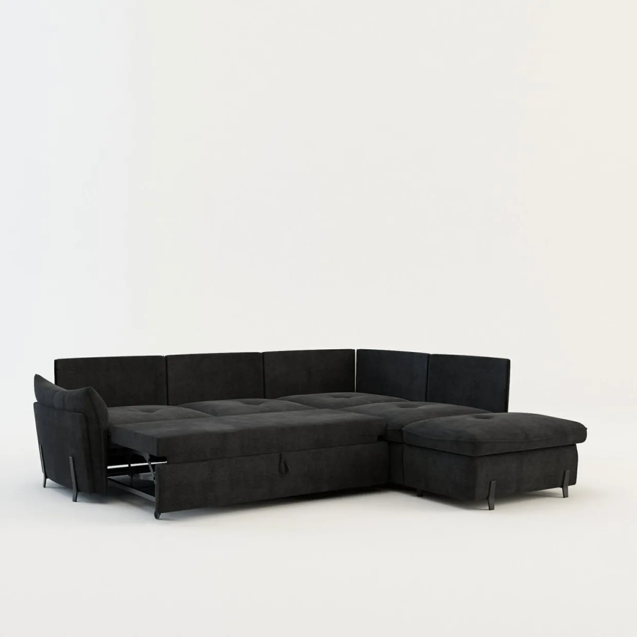 Narożnik z dostawką grafitowy ALMERIA PR.2 lewy