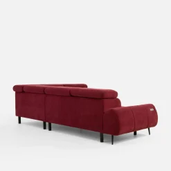 Narożnik z elektryczną regulacją siedziska burgundowy MAVEL L prawy