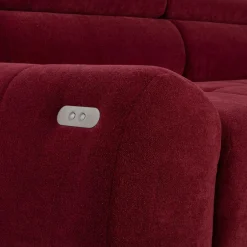 Narożnik z elektryczną regulacją siedziska burgundowy MAVEL L prawy