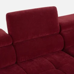 Narożnik z elektryczną regulacją siedziska burgundowy MAVEL L prawy